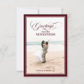 Old Money Modern Formal Burgundy Luxury Wedding サンキューカード (正面)