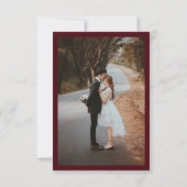 Old Money Modern Formal Burgundy Luxury Wedding サンキューカード (裏面)