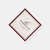 Old Money Modern Formal Burgundy Luxury Wedding スタンダードカクテルナプキン (角)