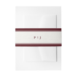 Old Money Modern Formal Burgundy Luxury Wedding 招待状ベリーバンド