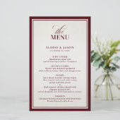 Old Money Modern Formal Burgundy Wedding Menu (スタンド正面)