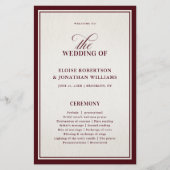 Old Money Modern Formal Burgundy Wedding Program (正面)