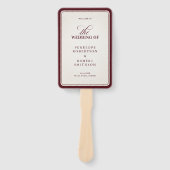 Old Money Modern Formal Burgundy Wedding Program ハンドファン (正面)