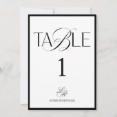 Old Money Monogram Wedding Table Number 招待状 (正面)