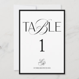 Old Money Monogram Wedding Table Number 招待状