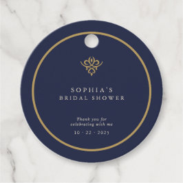 Old Money Navy Blue Bridal Shower Favor Tags フェイバータグ
