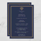 Old Money Navy Blue  Bridal Shower Invitation 招待状 (正面/裏面)