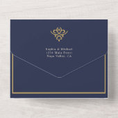 Old Money Navy Blue Wedding All In One Invitation オールインワン招待状 (裏面)