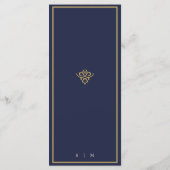 Old Money Navy Blue Wedding Flat Menu メニュー (裏面)