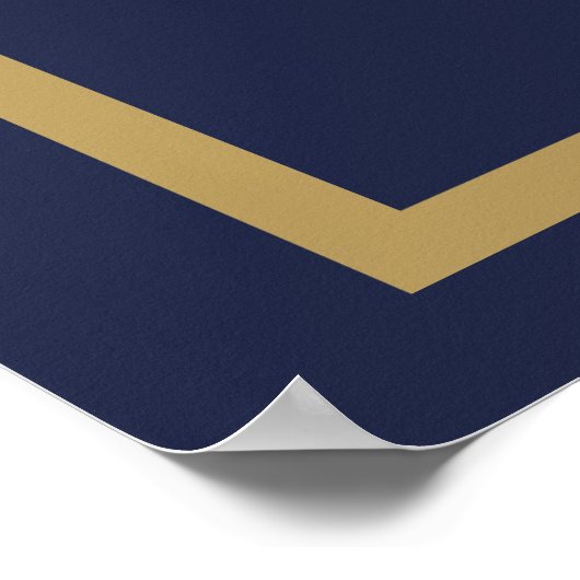 Old Money Navy Blue Wedding  Poster ポスター (角)