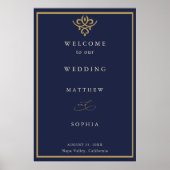 Old Money Navy Blue Wedding  Poster ポスター (正面)