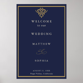 Old Money Navy Blue Wedding  Poster ポスター
