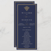 Old Money Navy Blue Wedding Program プログラム (正面/裏面)
