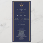 Old Money Navy Blue Wedding Program プログラム (正面)