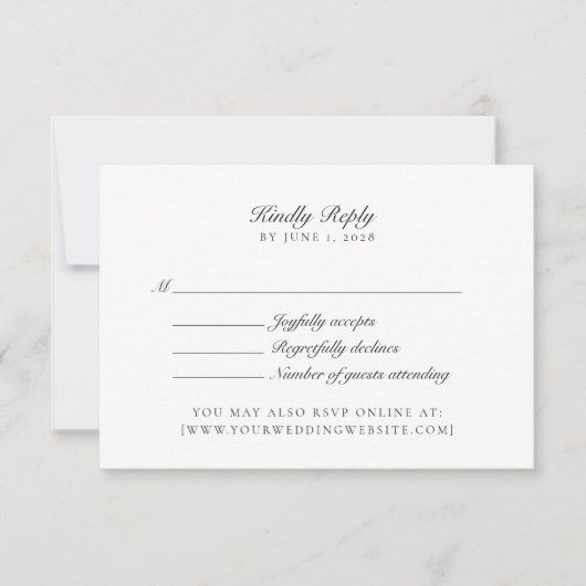 Old Money, Neutral/Transparent bg, Wedding Rsvp (正面)