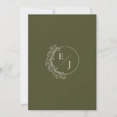Old Money Olive Green Luxury Wedding 招待状 (裏面)