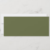 Old Money Olive Green Wedding Menu Card 招待状 (裏面)