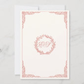 Old Money Pink Regency Tea Party Girl Baby Shower 招待状 (裏面)