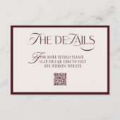 Old Money Red Beige Wedding Details エンクロージャーカード (正面)