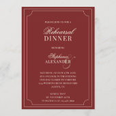 Old Money Red & Ivory Checkered Rehearsal Dinner 招待状 (裏面)