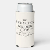 Old Money Social Club Custom Wedding Merch Favor スリム缶クーラー (Seltzer正面)