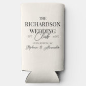 Old Money Social Club Custom Wedding Merch Favor スリム缶クーラー (裏面)