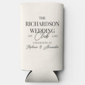 Old Money Social Club Custom Wedding Merch Favor スリム缶クーラー (正面)