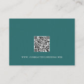 Old Money Teal Classic QR Code Wedding エンクロージャーカード (裏面)