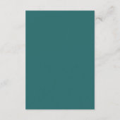 Old Money Teal Classic QR Code Wedding 出欠カード (裏面)