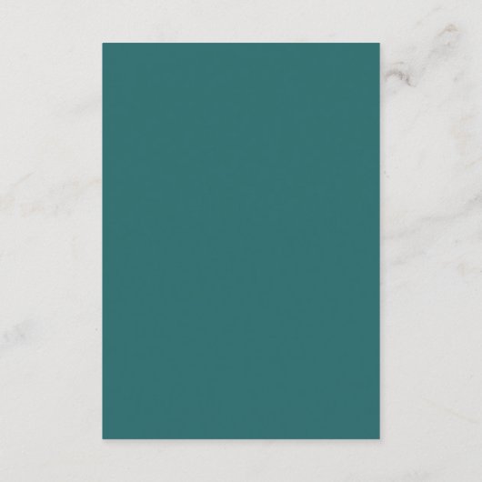 Old Money Teal Classic QR Code Wedding 出欠カード (裏面)