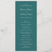 Old Money Teal Classic Wedding プログラム (正面)