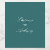 Old Money Teal Classic Wedding ワインラベル (シングルラベル)