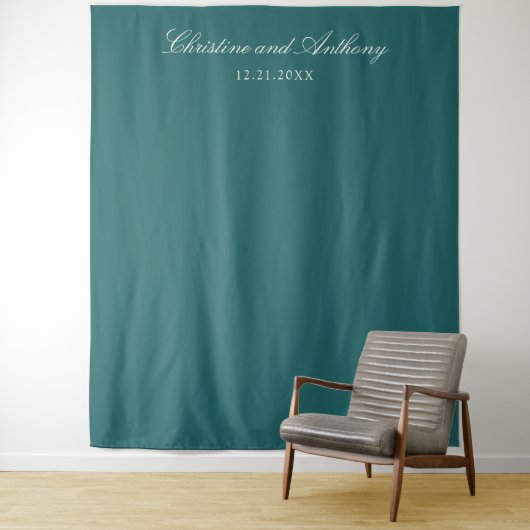 Old Money Teal Classic Wedding Backdrop タペストリー (インサイチュ)