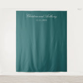 Old Money Teal Classic Wedding Backdrop タペストリー (正面)