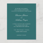 Old Money Teal Classic Wedding Invite (正面)