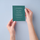 Old Money Teal Classic Wedding Invite チラシ (手)