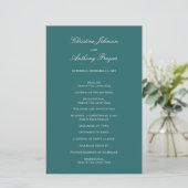 Old Money Teal Classic Wedding Program (スタンド正面)