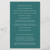 Old Money Teal Classic Wedding Program (裏面)