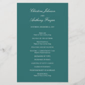 Old Money Teal Classic Wedding Program チラシ (正面)