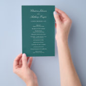 Old Money Teal Classic Wedding Program チラシ (ハンドル)