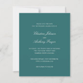 Old Money Teal Classic Wedding Save the Date (正面)
