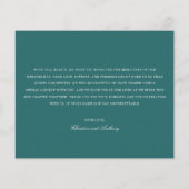 Old Money Teal Classic Wedding Thank You Card チラシ (裏面)