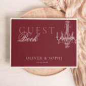 Old Money theme Deep Red Retro Wedding ゲストブック