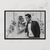 Old Money Timeless Black Cream Wedding Photo サンキューカード (裏面)