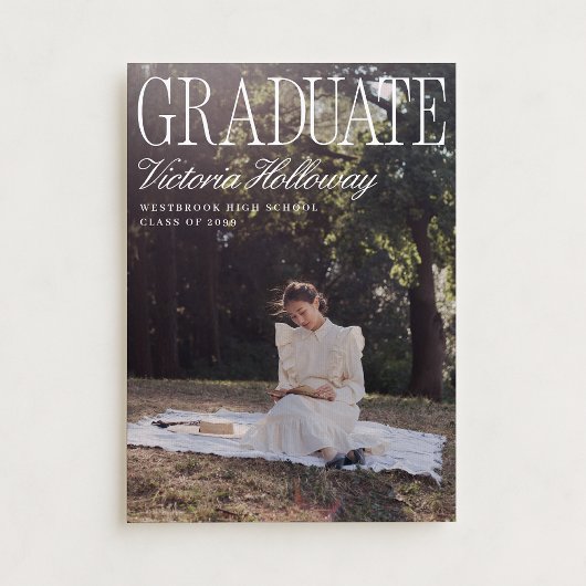 Old Money Two Photo Graduation Announcement  招待状