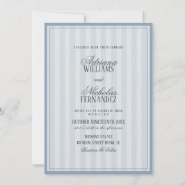 Old Money Vintage Blue Wedding 招待状