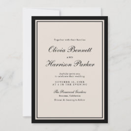 Old Money Wedding Classic Black Invitation 招待状