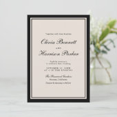 Old Money Wedding Classic Black Invitation 招待状 (スタンド正面)