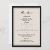 Old Money Wedding Classic Menu Card 招待状 (正面)