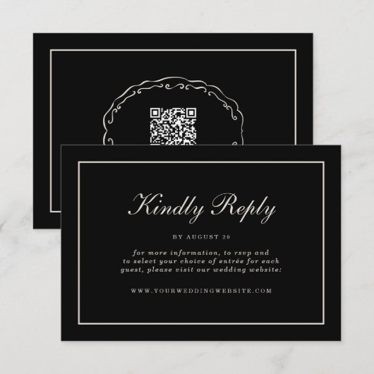 Old Money Wedding RSVP Online Enclosure Card エンクロージャーカード (正面/裏面)